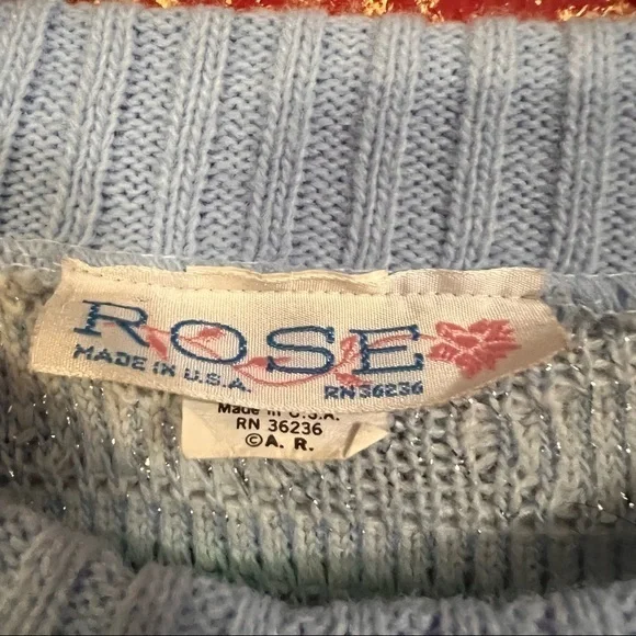 ROSE Vintage Pastel Cat Kitten Fairy Kei kawaii Jumper Sweater M - Picture 9 of 9